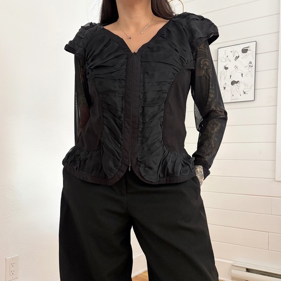 Anne Fontaine Tops - Anne Fontaine zip front silk blend blouse